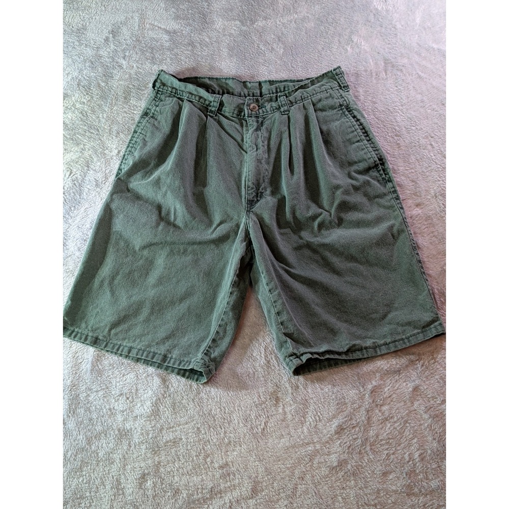 Vintage Duck Head Mens 28 Olive Green Chino Shorts 100% Cotton Preppy Faded
